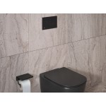 Πλακέτα εντοιχιζόμενου καζανακίου silk black από ABS διπλής ενέργειας μηχανικά με έλασμα, χρώμα: Μαύρο επιφάνεια: Ματ Πλακέτες