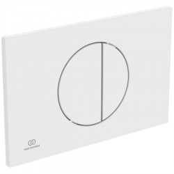 Πλακέτα εντοιχιζόμενου καζανακίου silk white από ABS διπλής ενέργειας μηχανικά, χρώμα: Λευκό επιφάνεια: Ματ Πλακέτες