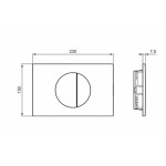 Flush wall plates for concealed cistern Actuation dual flush valve material: ABS, color: Chrome surface: Matt Flush plates