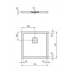 Ντουζιέρα τετράγωνη 70x70x3,5 από συνθετικό silk white, χρώμα: Λευκό επιφάνεια: Ματ Τετράγωνες