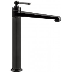 Wash basin tap Deck-mounted for free-standing washbasin material: Brass mixer Without waste, color: Black surface: Glossy Deck-mounted