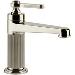 Wash basin tap Deck-mounted material: Brass mixer Without waste Μ size, color: Chrome surface: Brushed Deck-mounted