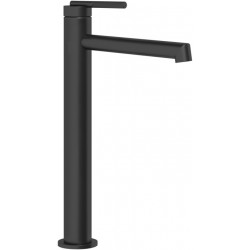 Wash basin tap Deck-mounted for free-standing washbasin material: Brass mixer Without waste, color: Black surface: Matt Deck-mounted