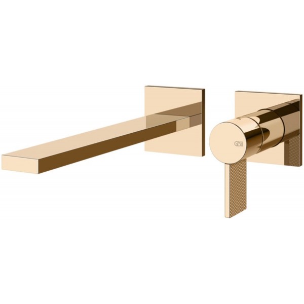 Wash basin tap Wall-mounted - external part 2 holes mixer Without waste, color: Bronze material: Brass surface: Glossy Wall-mounted - external part
