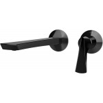 Wash basin tap Wall-mounted - external part 2 holes mixer Without waste, color: Black material: Brass surface: Glossy Wall-mounted - external part