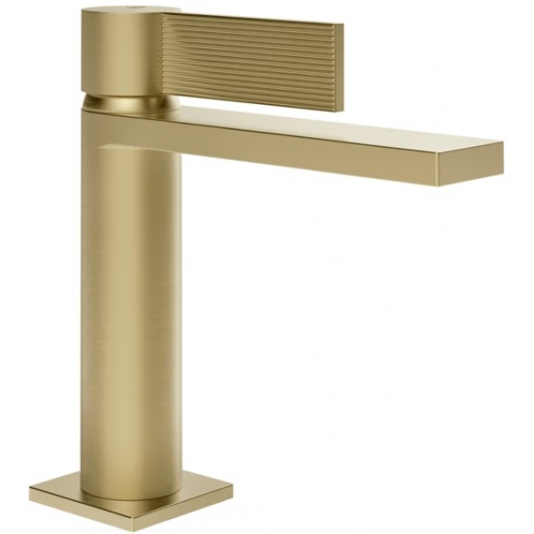 Wash basin tap Deck-mounted material: Brass mixer Without waste Μ size Brass Brushed PVD, color: Gold surface: Brushed Deck-mounted Wash basin tap Deck-mounted material: Brass mixer Without waste Μ size Brass Brushed PVD, color: Gold surface: Brushed Deck-mounted
