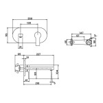 Wash basin tap Wall-mounted - external part mixer With plate With push-open waste set, color: Chrome material: Brass surface: Glossy Wall-mounted - external part