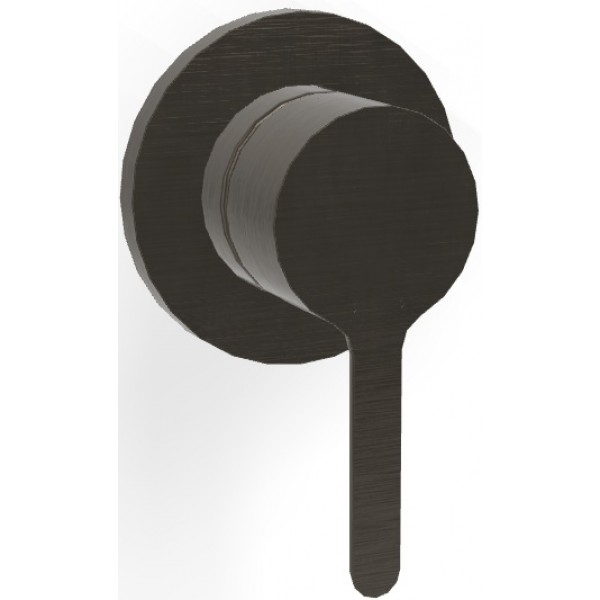 Μπαταρία ντουζιέρας εντοιχιζόμενη εξωτερικό μέρος 1 εξόδου 1 οπής αναμεικτική από ορείχαλκο Brushed Black Chrome, χρώμα: Μαύρο επιφάνεια: Βουρτσισμένη Εντοιχιζόμενες εξωτερικό μέρος