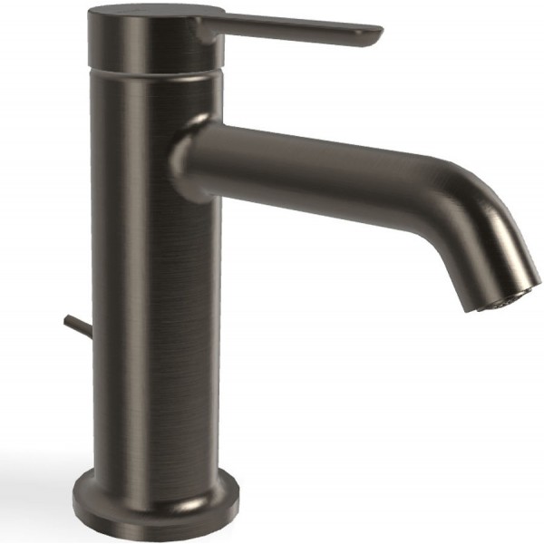 Wash basin tap Deck-mounted material: Brass mixer With push-open waste set Μ size Brushed Black Chrome, color: Black surface: Brushed Deck-mounted