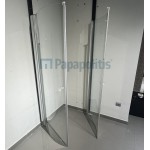 Καμπίνα ντουζιέρας ημικυκλική 75x75x185 6mm ανοιγόμενη R1 επιφάνεια: Ματ, χρώμα: Χρωμέ Ημικυκλικές