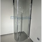 Καμπίνα ντουζιέρας ημικυκλική 75x75x185 6mm ανοιγόμενη R1 επιφάνεια: Ματ, χρώμα: Χρωμέ Ημικυκλικές