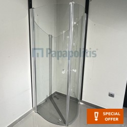Shower enclosure Quadrant 75x75x185 6mm opening surface: Matt, color: Chrome Quadrant