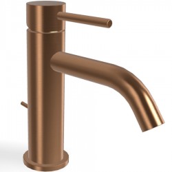 Wash basin tap Deck-mounted material: Brass mixer S size With push-open waste set, color: Bronze surface: Brushed Deck-mounted