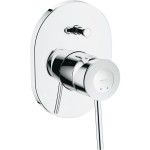 Shower tap Wall-mounted concealed - complete set 2 way material: Brass mixer With plate without hand shower, hose and holder, color: Chrome surface: Glossy Wall-mounted - external part