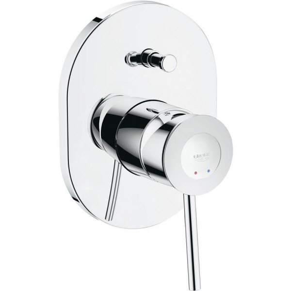 Shower tap Wall-mounted concealed - complete set 2 way material: Brass mixer With plate without hand shower, hose and holder, color: Chrome surface: Glossy Wall-mounted - external part