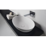 Νιπτήρας ελευθέρας τοποθέτησης 60x40x14,5 από solid surface χωρίς οπή  χωρίς υπερχείλιση OV, χρώμα: Λευκό επιφάνεια: Ματ Ελευθέρας τοποθέτησης