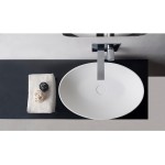 Νιπτήρας ελευθέρας τοποθέτησης 60x40x14,5 από solid surface χωρίς οπή  χωρίς υπερχείλιση OV, χρώμα: Λευκό επιφάνεια: Ματ Ελευθέρας τοποθέτησης