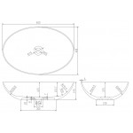 Νιπτήρας ελευθέρας τοποθέτησης 60x40x14,5 από solid surface χωρίς οπή  χωρίς υπερχείλιση OV, χρώμα: Λευκό επιφάνεια: Ματ Ελευθέρας τοποθέτησης