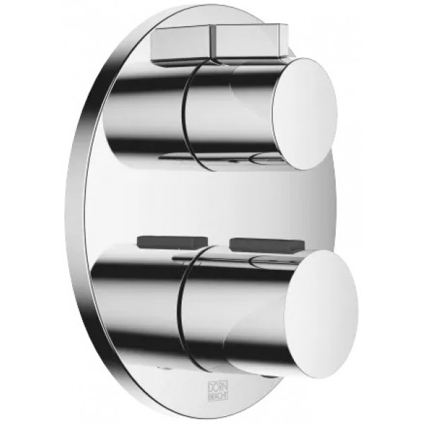 Shower tap Wall-mounted external part 2 way material: Brass mixer With plate without hand shower, hose and holder, color: Chrome surface: Glossy Wall-mounted - external part