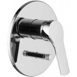 Shower tap Wall-mounted external part 2 way material: Brass mixer With plate without hand shower, hose and holder, color: Chrome surface: Glossy