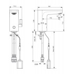Wash basin tap Deck-mounted electronic material: Brass Without waste Μ size, color: Chrome surface: Glossy Deck-mounted