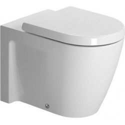 Floor standing toilet & toilet seat, style: Wrapover back to wall vertical outlet / horizontal outlet p with rim 57x36 surface: Glossy, color: White Floor standing