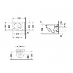 Σετ Λεκάνη επίτοιχη (κρεμαστή) υψηλής πίεσης + Κάλυμμα Wrapover κρυφή στήριξη με χείλος 54x36 επιφάνεια: Γυαλιστερή, χρώμα: Λευκό Επίτοιχες ΥΠ