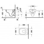 Wall-mounted toilet & toilet seat soft closing, style: Sandwich with rim 48x35 surface: Glossy, color: White Wall-mounted Wall-mounted toilet & toilet seat soft closing, style: Sandwich with rim 48x35 surface: Glossy, color: White Wall-mounted