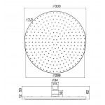 Κεφαλή ντους επίτοιχος τύπος / οροφής 30x30 από ορείχαλκο 1 ροής Black Matt, χρώμα: Μαύρο επιφάνεια: Ματ Κεφαλές ντους