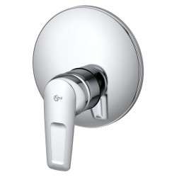 Shower tap Wall-mounted external part 1 way material: Brass mixer With plate without hand shower, hose and holder, color: Chrome surface: Glossy Wall-mounted - external part