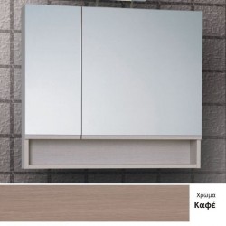 Καθρέπτης, σχήμα: Ορθογώνιο 80x70x15 από ξύλο συνθετικό & Ντουλάπι, χρώμα: Ξύλο Οξυά