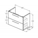 Furniture base without washbasin 80x44x63 material: Lacquer wall mounted, color: Grey/Beige Cabinets without wash basin