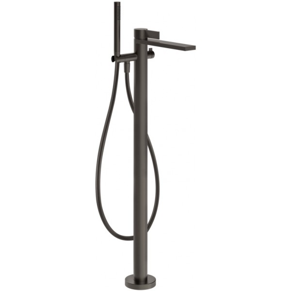 Bathtub tap Floor-standing external part material: Brass, color: Black surface: Brushed Floor standing