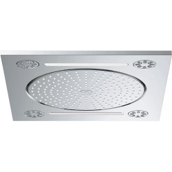 Κεφαλή ντους οροφής 38,1x45,6 από ορείχαλκο 3 ροών, χρώμα: Χρωμέ επιφάνεια: Γυαλιστερή Κεφαλές ντους