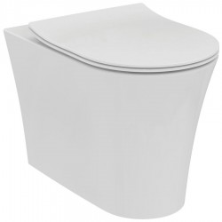 Floor standing toilet & toilet seat soft closing, style: Sandwich Aquablade back to wall horizontal outlet p Slim 56,5x36 surface: Glossy, color: White Floor standing