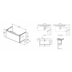 Βάση επίπλου με νιπτήρα 80x44x37,5 από λάκα επίτοιχου τύπου με 1 νιπτήρα με 1 συρτάρι, Matt White, χρώμα: Λευκό Βάσεις επίπλου με νιπτήρα
