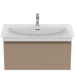 Βάση επίπλου με νιπτήρα 80x44x37,5 από λάκα επίτοιχου τύπου με 1 νιπτήρα με 1 συρτάρι, Greige Matt, χρώμα: Γκρι/Μπεζ Βάσεις επίπλου με νιπτήρα