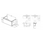 Βάση επίπλου με νιπτήρα 80x44x37,5 από ξύλο συνθετικό επίτοιχου τύπου με 1 νιπτήρα με 1 συρτάρι, White Oak, χρώμα: Ξύλο Δρυς Βάσεις επίπλου με νιπτήρα