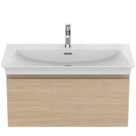 Βάση επίπλου με νιπτήρα 80x44x37,5 από ξύλο συνθετικό επίτοιχου τύπου με 1 νιπτήρα με 1 συρτάρι, White Oak, χρώμα: Ξύλο Δρυς Βάσεις επίπλου με νιπτήρα