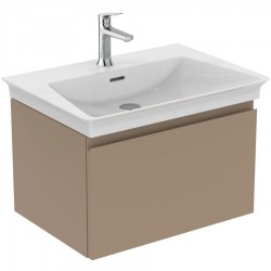 Furniture base with washbasin 60x44x37,5 material: Lacquer 1 basin wall mounted Greige Matt, color: Grey/Beige Cabinets with wash basin