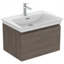 Furniture base with washbasin 60x44x37,5 material: Wood composite 1 basin wall mounted, color: Walnut wood Cabinets with wash basin