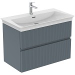 Βάση επίπλου με νιπτήρα 80x44x54,5 από λάκα επίτοιχου τύπου με 1 νιπτήρα με 2 συρτάρια, Ribbed Matt Ashblue, χρώμα: Γκρι Βάσεις επίπλου με νιπτήρα Βάση επίπλου με νιπτήρα 80x44x54,5 από λάκα επίτοιχου τύπου με 1 νιπτήρα με 2 συρτάρια, Ribbed Matt Ashblue, χρώμα: Γκρι Βάσεις επίπλου με νιπτήρα