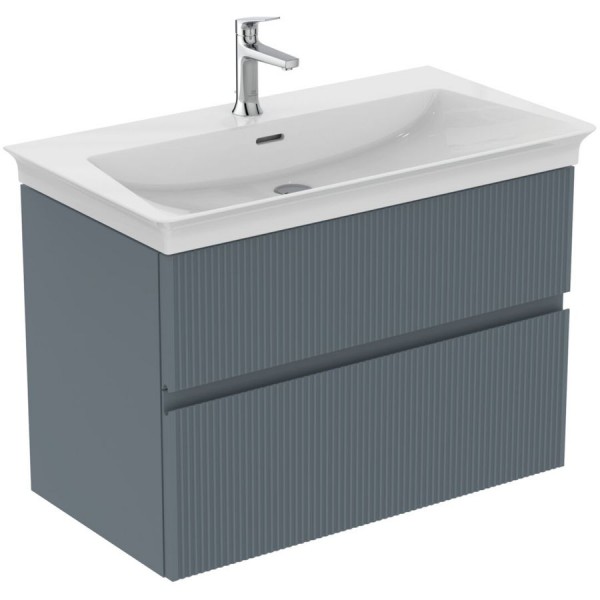 Furniture base with washbasin 80x44x54,5 material: Lacquer 1 basin wall mounted, color: Grey Cabinets with wash basin