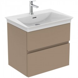 Furniture base with washbasin 60x44x54,5 material: Lacquer 1 basin wall mounted Greige Matt, color: Grey/Beige Cabinets with wash basin