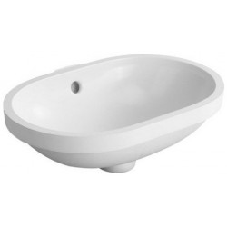 Washbasin Under counter 43x28 material: Porcelain (46x31), White High Gloss With overflow, color: White surface: Glossy Under counter