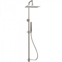 Shower slider rail with head material: Brass With diverter 25x25, color: Chrome surface: Brushed Shower rails with head