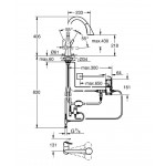 Kitchen tap Deck-mounted material: Brass with shower, color: Chrome surface: Brushed Deck-mounted Kitchen tap Deck-mounted material: Brass with shower, color: Chrome surface: Brushed Deck-mounted