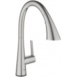 Kitchen tap Deck-mounted material: Brass with shower, color: Chrome surface: Brushed Deck-mounted Kitchen tap Deck-mounted material: Brass with shower, color: Chrome surface: Brushed Deck-mounted