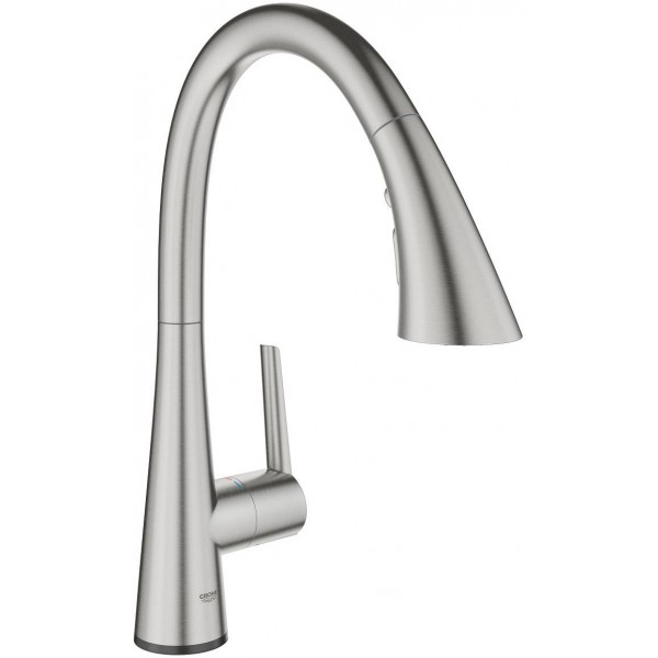 Kitchen tap Deck-mounted material: Brass with shower, color: Chrome surface: Brushed Deck-mounted Kitchen tap Deck-mounted material: Brass with shower, color: Chrome surface: Brushed Deck-mounted
