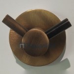 Hook double Flat wall mounted material: Brass, color: Bronze surface: Brushed Hooks